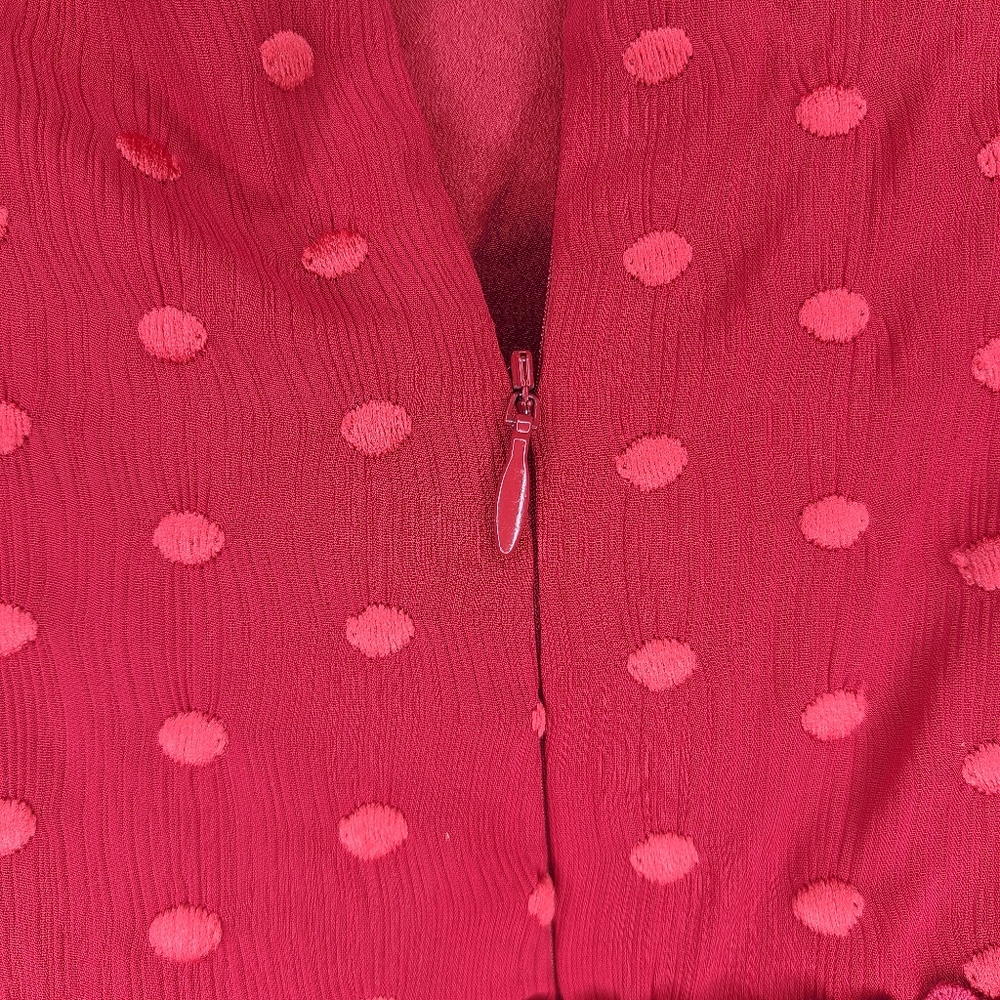 Keepsake The Label Deep Love Polka Dot Crimson Red Dress 30180661 Large NWT - Picture 7 of 11